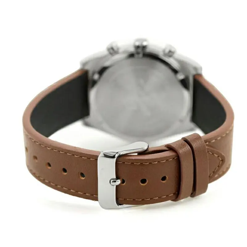 Casio Edifice Chronograph Cream Dial Leather Men's Watch- EFB-730L-7AV